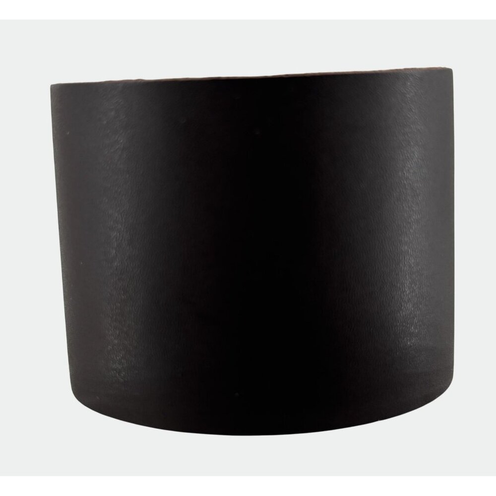 Wide Brown Leather Cuff Bracelet With Silver‎ Snap Closure Adjustable Fit